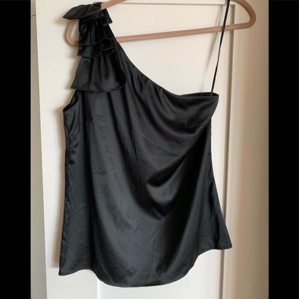 One Shoulder Satin Top